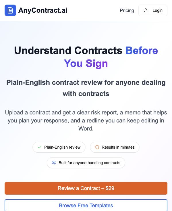 AnyContract AI screenshot