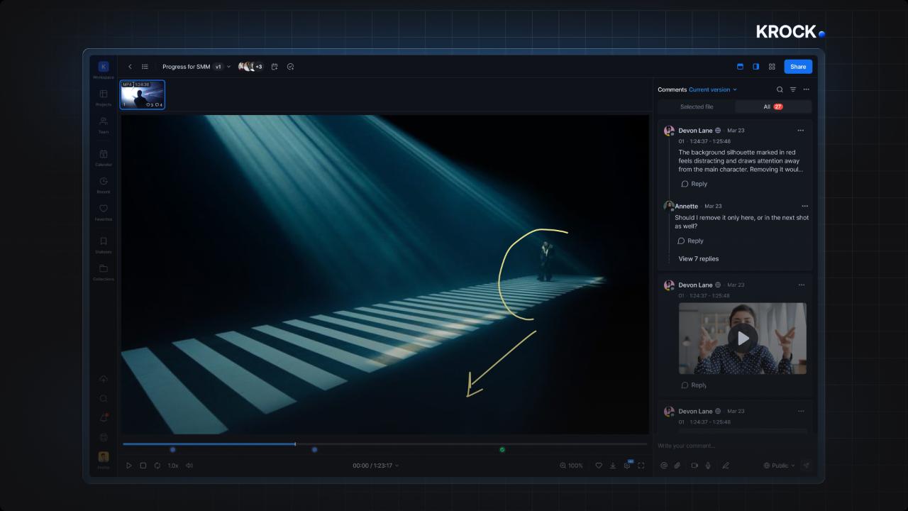 KROCK - Video Review & Media Collaboration Platform screenshot