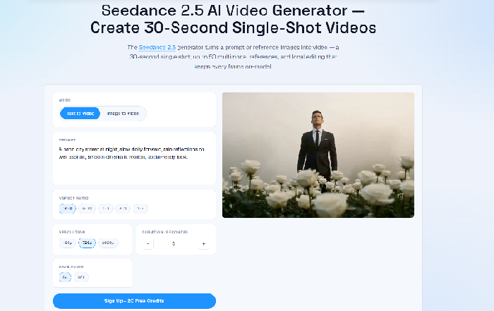 Seedance 2.5: 30-Second Native 4K AI Videos — Try Free screenshot