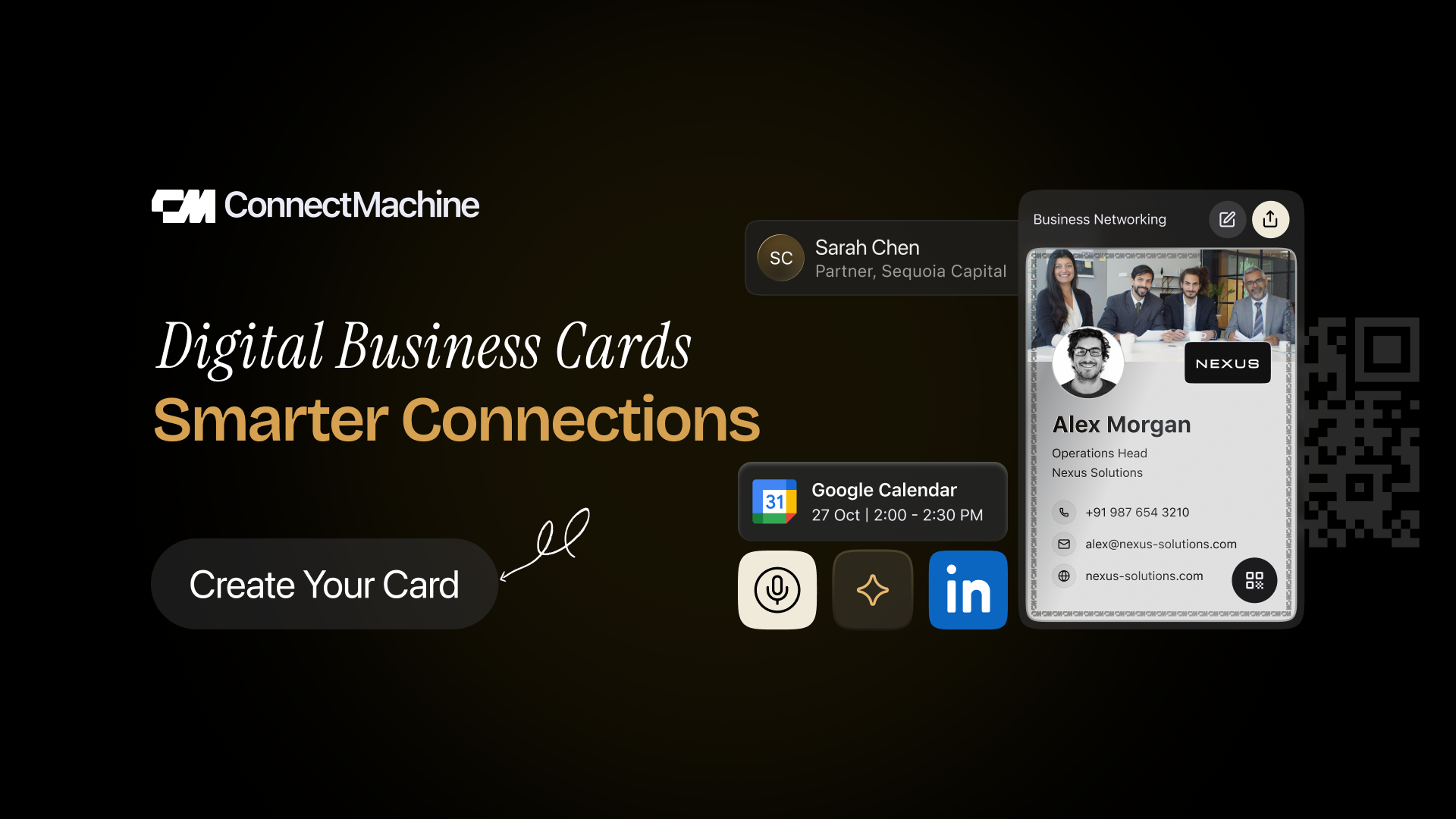 ConnectMachine, AI agent for cards, contacts & networking screenshot