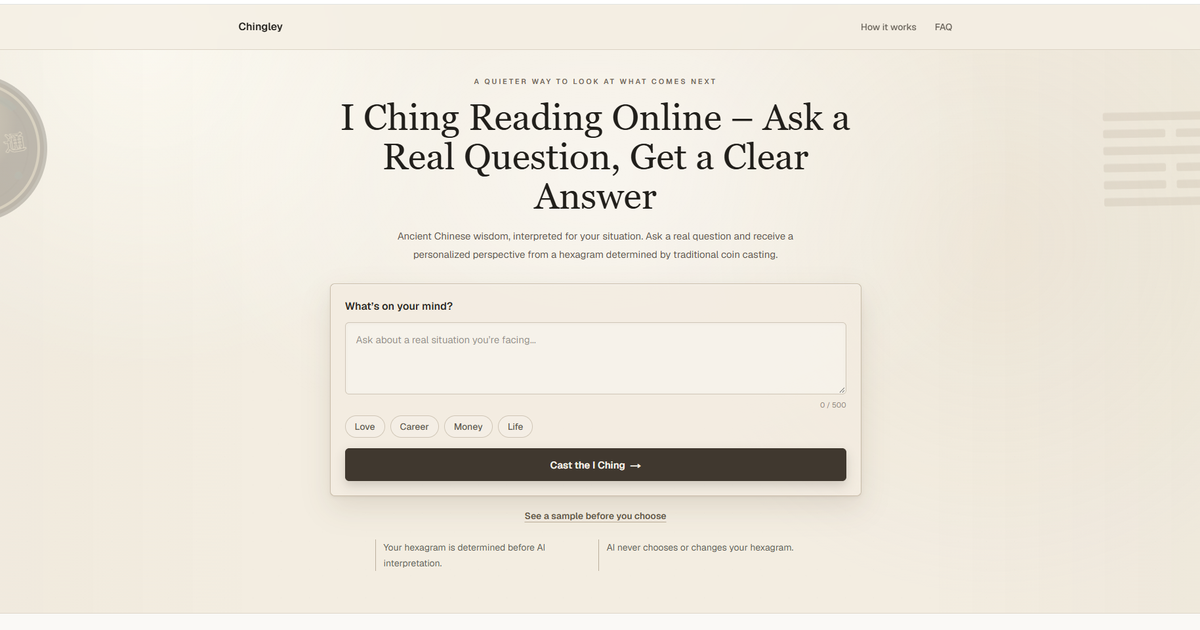 Chingley I Ching Online screenshot